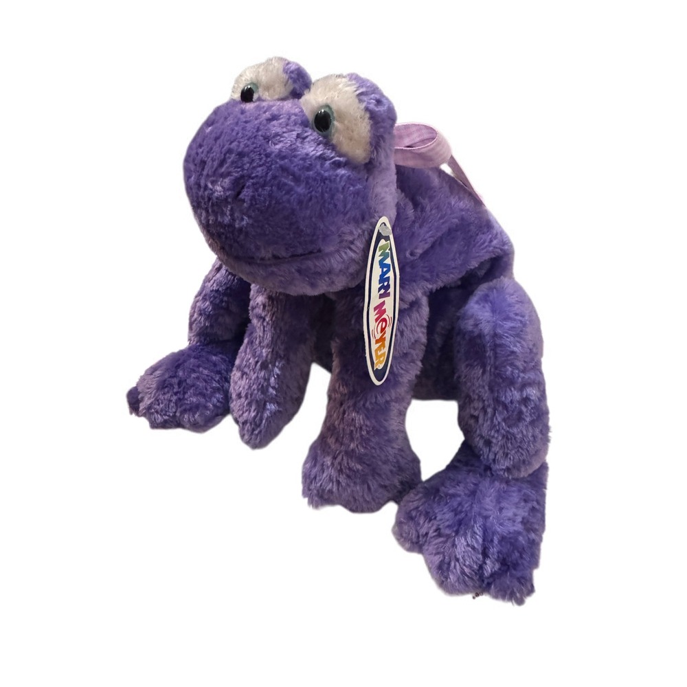 NWT 2002 Mary Meyer Flip Flops Purple‎ Frog Blue Eyes Plush Stuffed Animal RARE